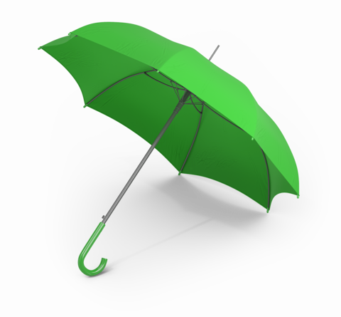 Ubezpieczenie NNW - zielony parasol symbolizujący ochronę 