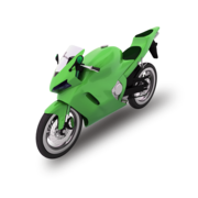 Zielony motocykl ubezpieczony w HDI