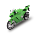 Zielony motocykl ubezpieczony w HDI